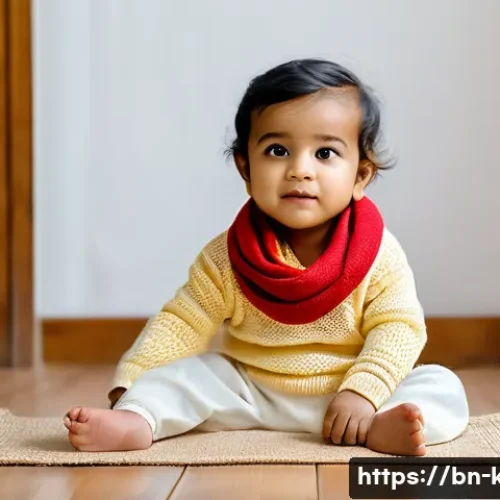 Home 30 아이들의 가을 패션 가이드 - A tender scene of a Bengali toddler wearing a soft organic cotton sweater layered over a light long-...