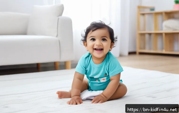 키즈용 티셔츠 추천 - A happy Bengali toddler wearing a soft, breathable cotton t-shirt and a clean diaper, playing joyful...